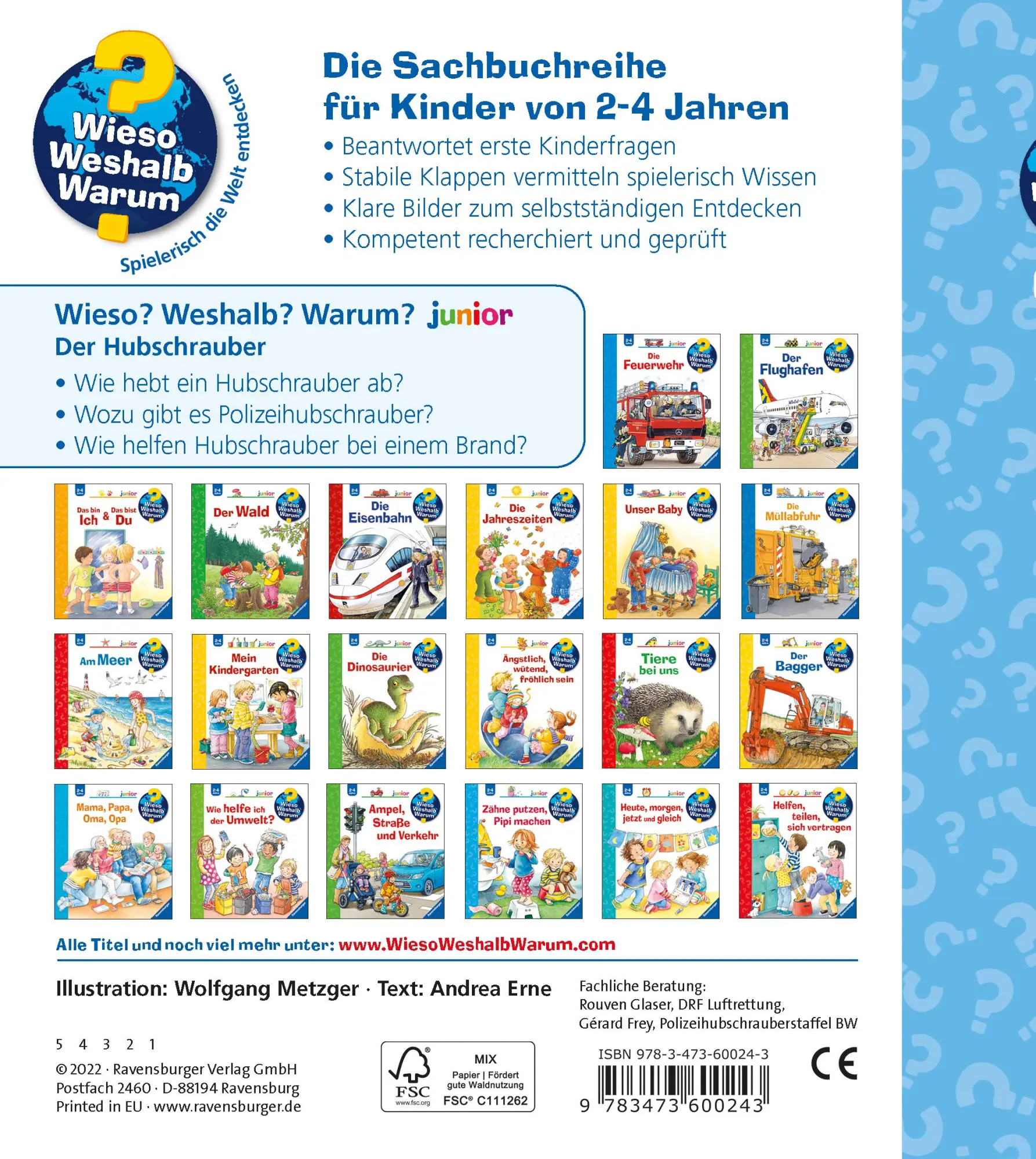 Rückseite: 9783473600243 | Wieso? Weshalb? Warum? junior, Band 26: Der Hubschrauber | Andrea Erne