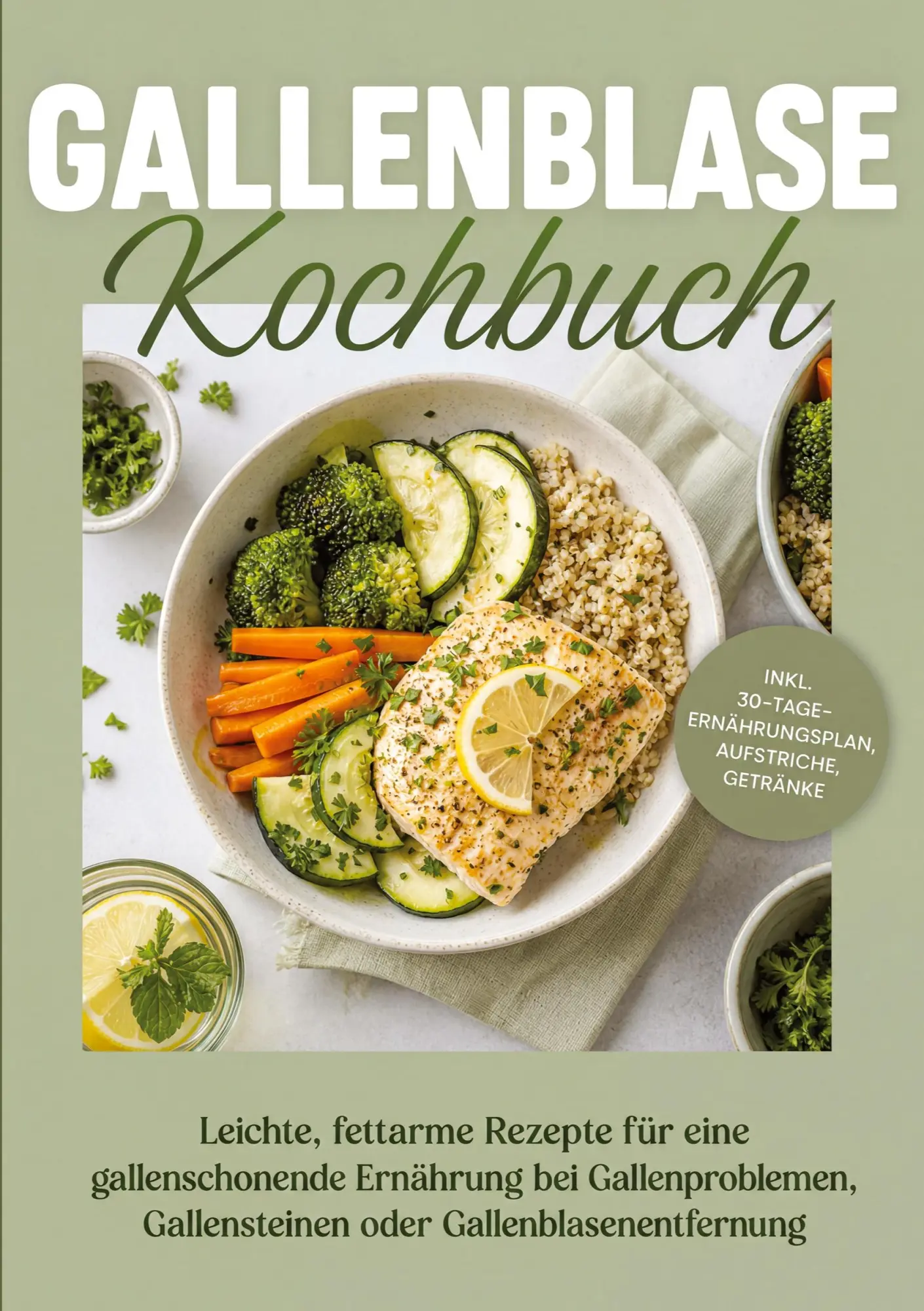 Gallenblase Kochbuch: Leichte, fettarme Rezepte für eine gallenschonende Ernährung bei Gallenproblemen, Gallensteinen oder Gallenblasenentfernung - inkl. 30-Tage-Ernährungsplan, Aufstriche, Getränke