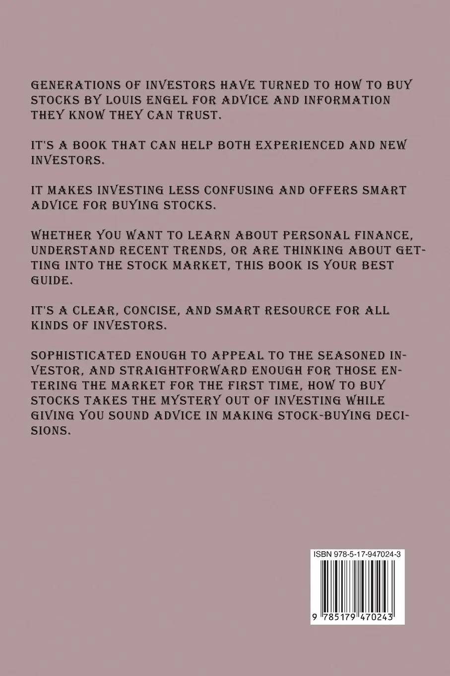 Rückseite: 9785179470243 | How to Buy Stocks | Louis Engel | Taschenbuch | Englisch | 1982