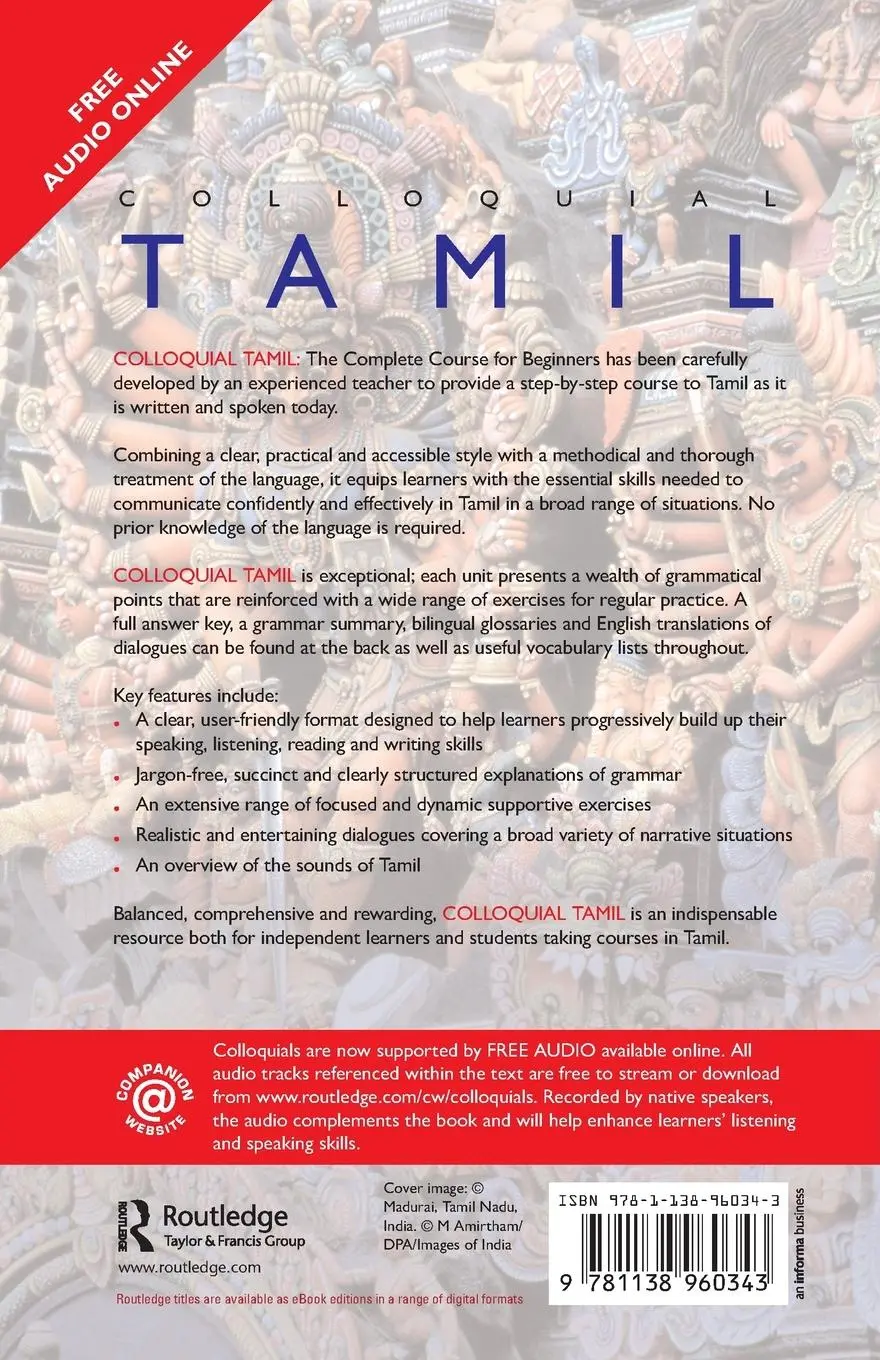 Rückseite: 9781138960343 | Colloquial Tamil | The Complete Course for Beginners | Taschenbuch