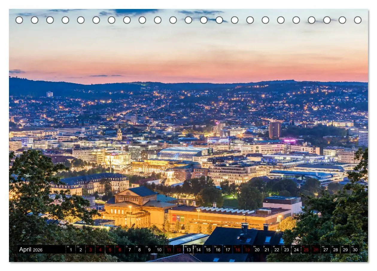 Bild: 9783457780343 | Ein Jahr STUTTGART (Tischkalender 2026 DIN A5 quer), CALVENDO...