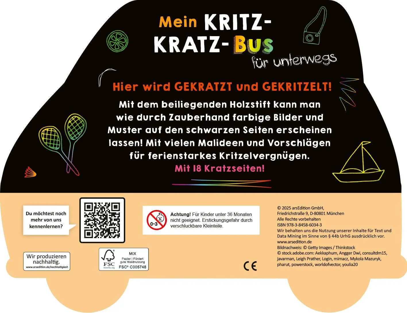 Rückseite: 9783845860343 | Mein Kritzkratz-Bus für unterwegs | Taschenbuch | 36 S. | Deutsch