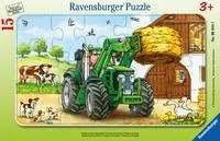 Cover: 4005556060443 | Traktor auf dem Bauernhof. Rahmenpuzzle 15 Teile | Spiel | 06044