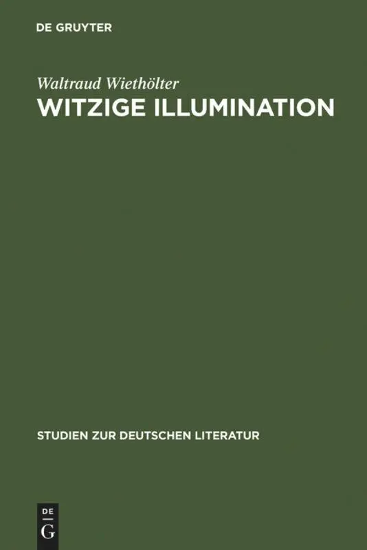 Cover: 9783484180543 | Witzige Illumination | Studien zur Ästhetik Jean Pauls | Wiethölter