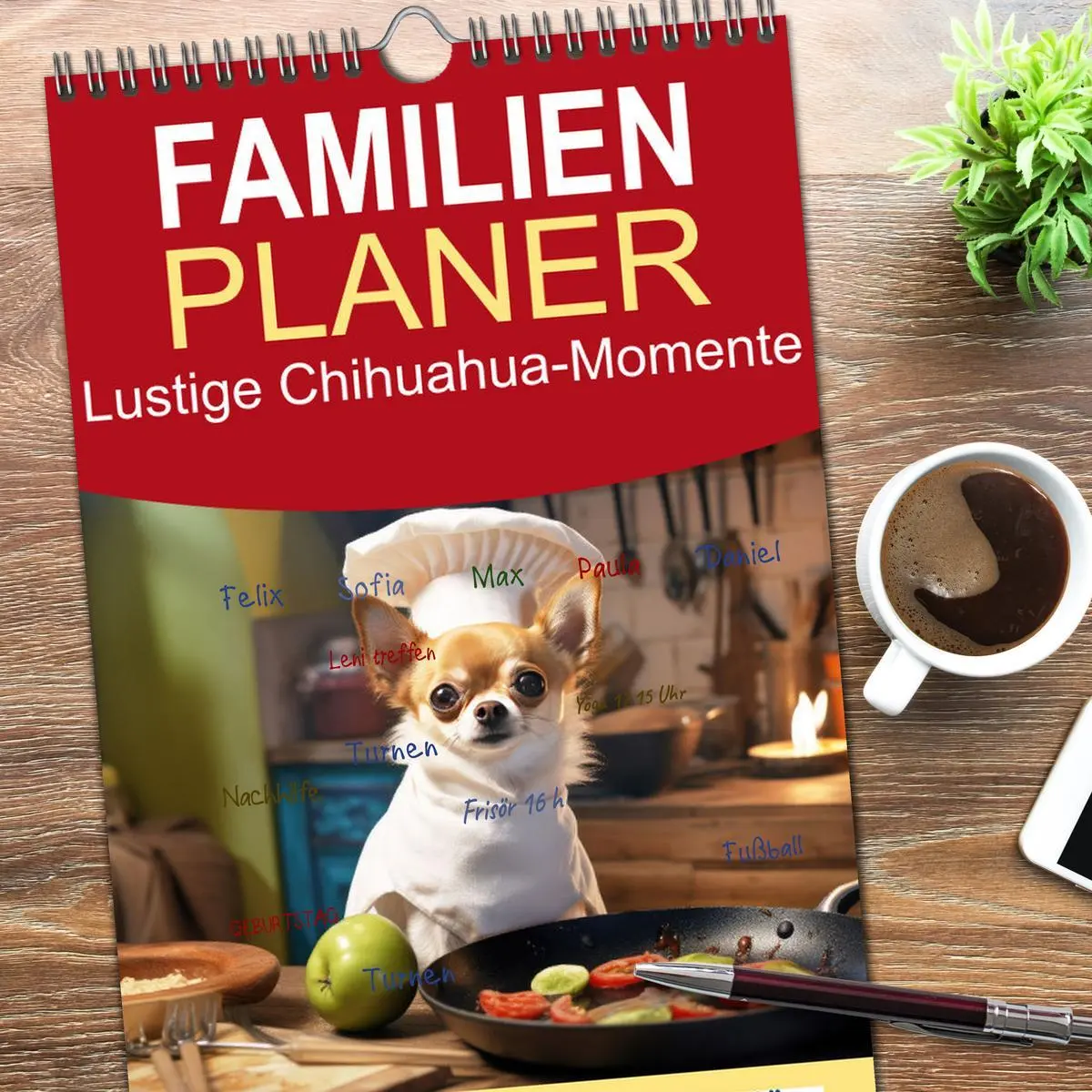 Bild: 9783516610543 | Familienplaner 2026 - Lustige Chihuahua-Momente mit 5 Spalten...