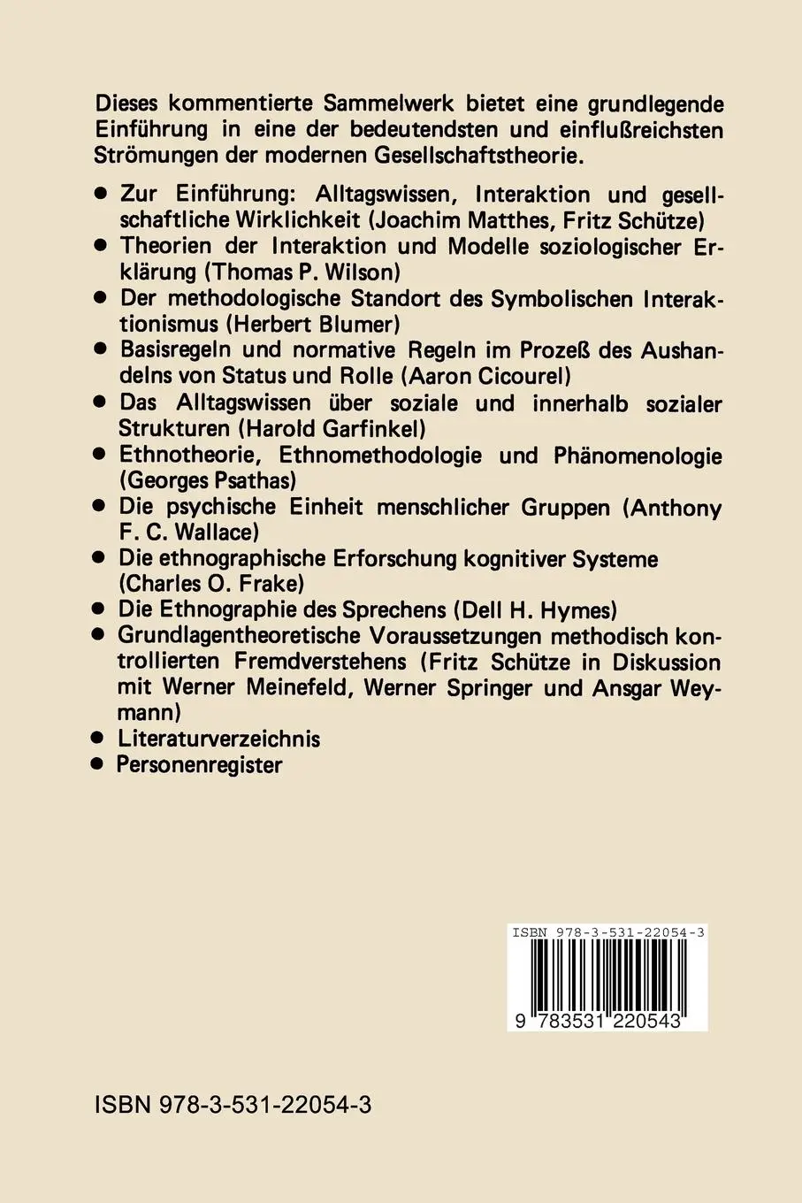 Rückseite: 9783531220543 | Alltagswissen, Interaktion und Gesellschaftliche Wirklichkeit | Buch