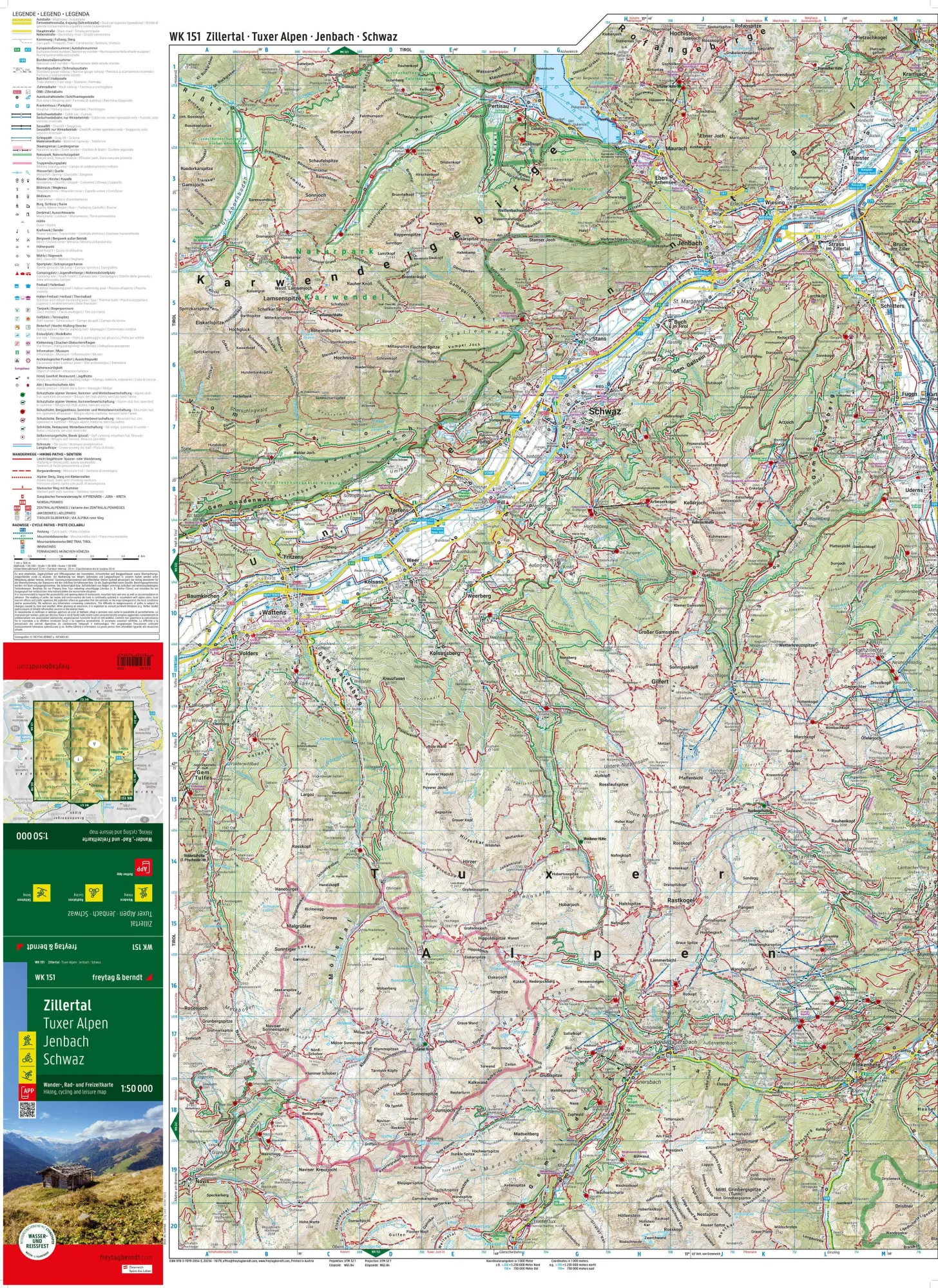 Bild: 9783707920543 | freytag &amp; berndt Wanderkarte WK 151 Zillertal, Tuxer Alpen -...