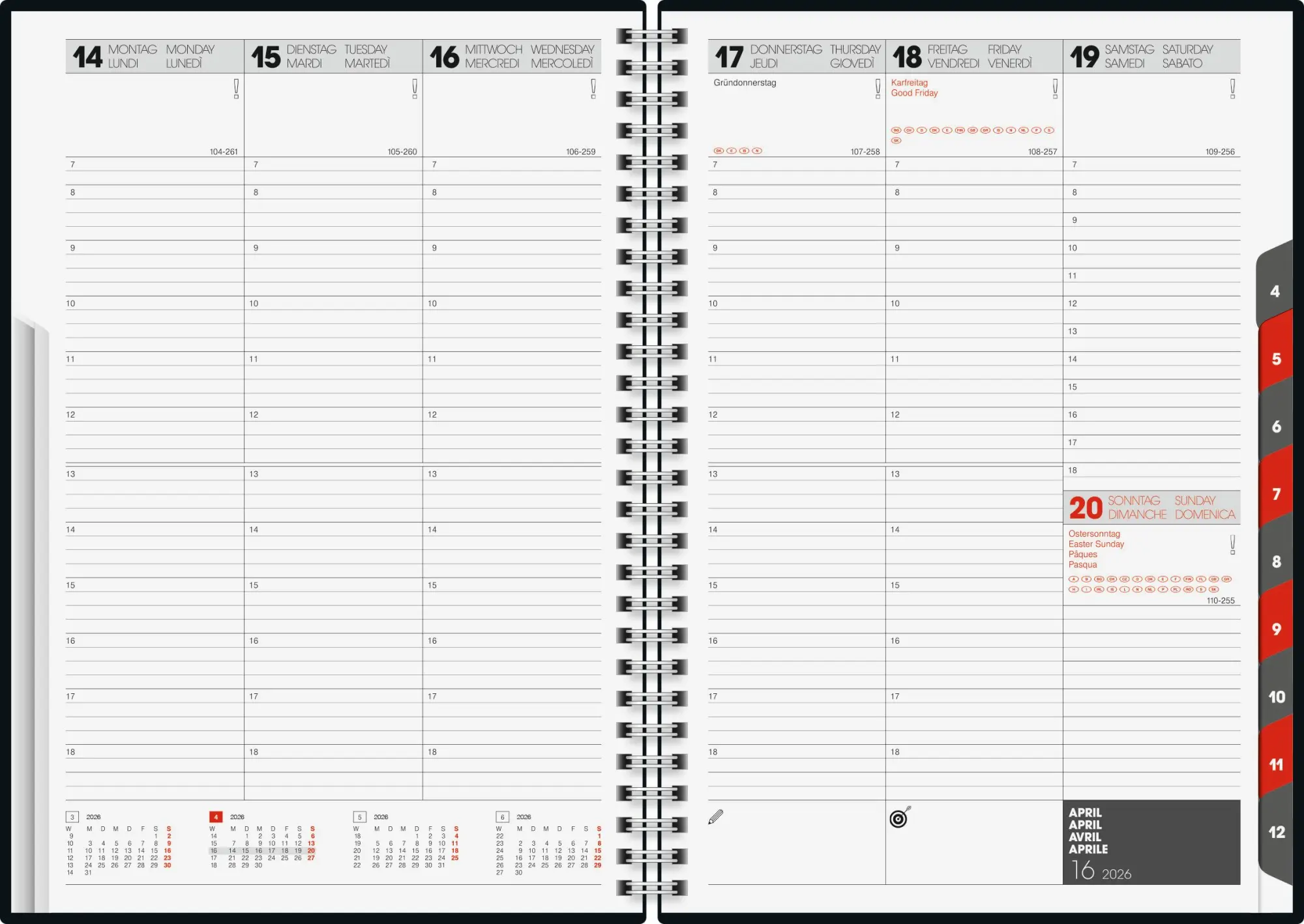 Bild: 4003273790643 | rido/idé 7023036806 Buchkalender Mod. studioplan int. 2026 168×240...