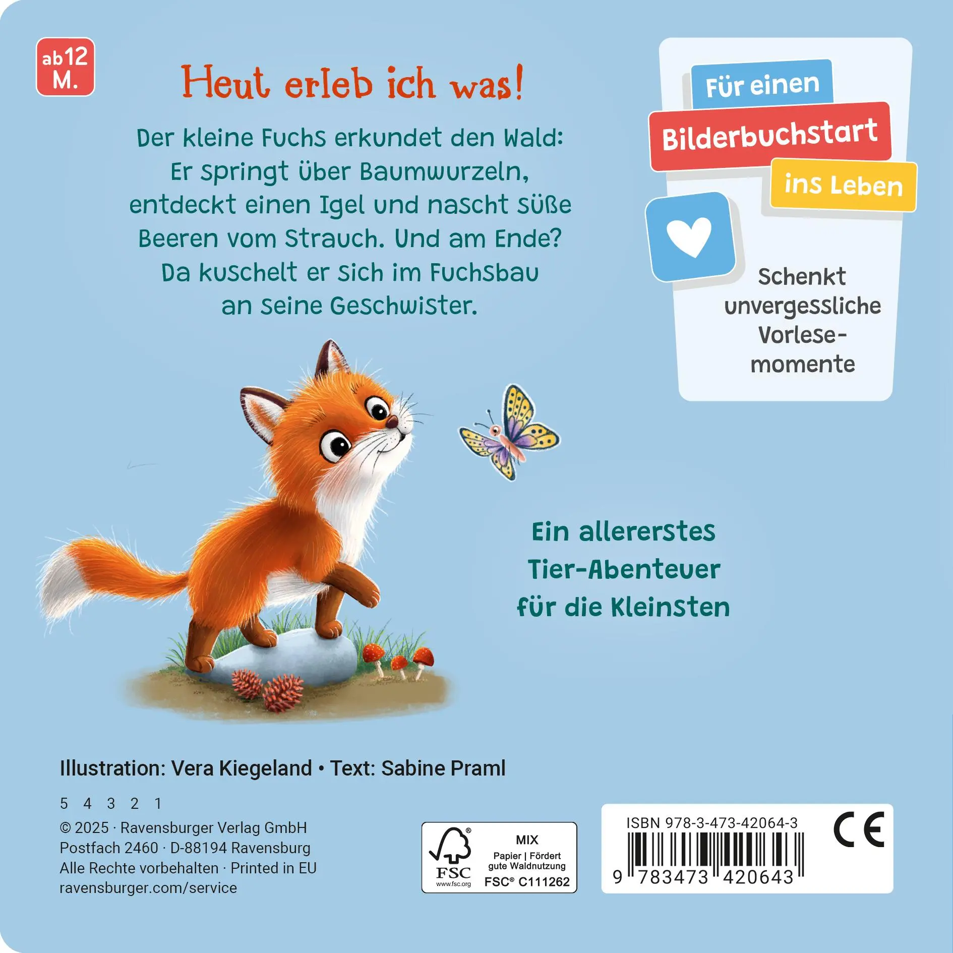 Rückseite: 9783473420643 | "Hallo, hier bin ich!", ruft der kleine Fuchs | Sabine Praml | Buch