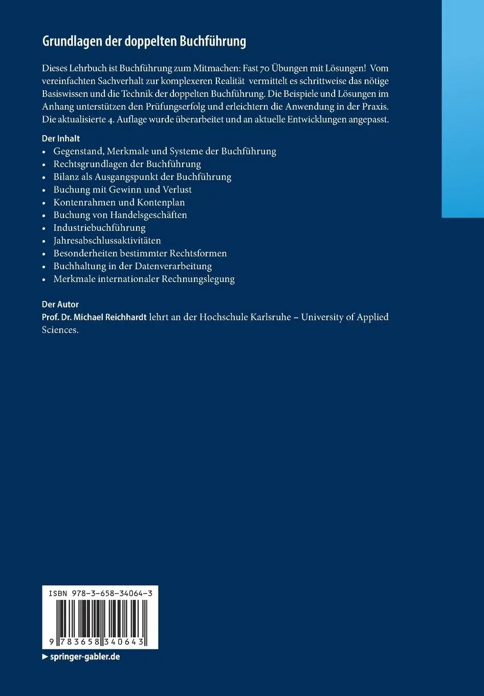 Rückseite: 9783658340643 | Grundlagen der doppelten Buchführung | Michael Reichhardt | Buch