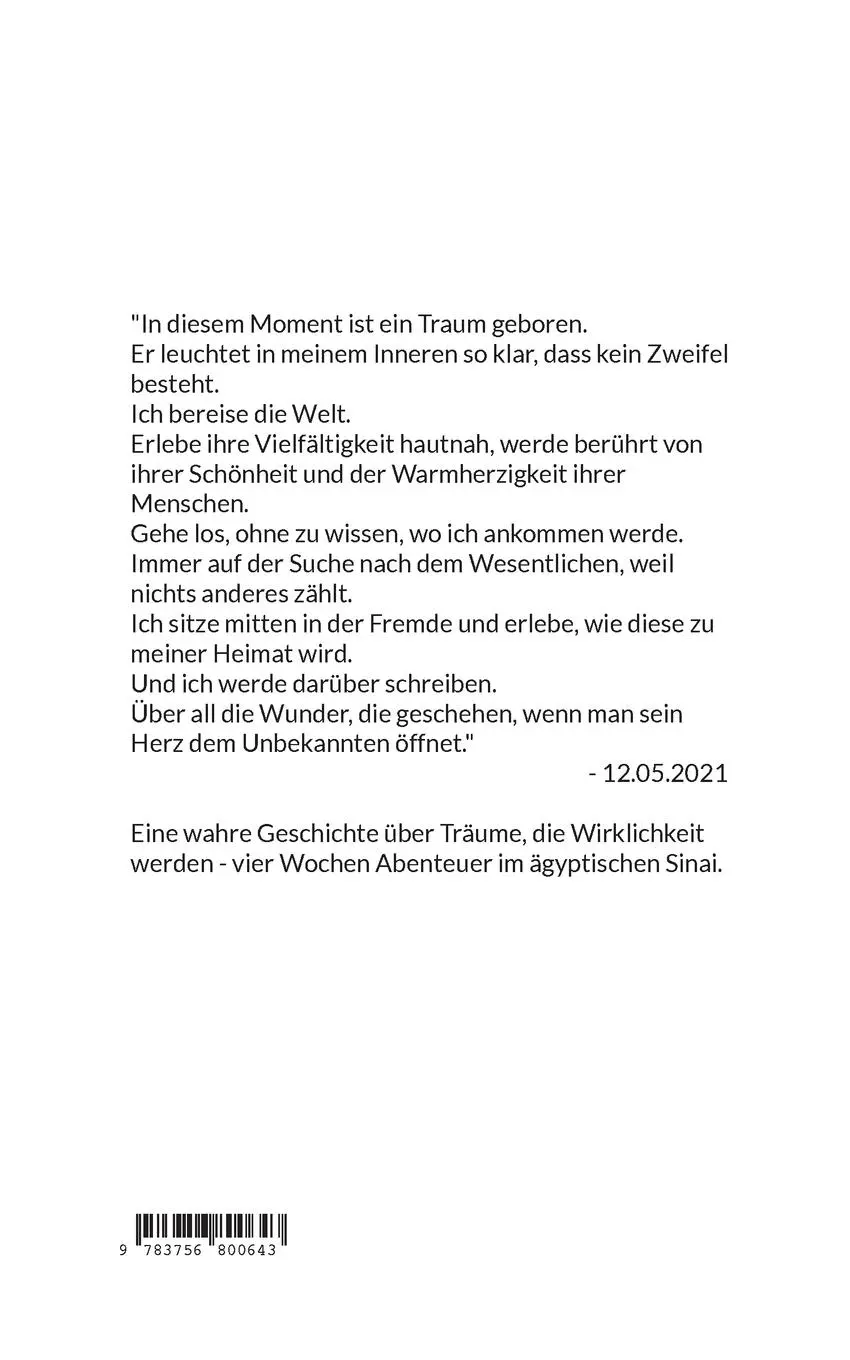 Rückseite: 9783756800643 | Die Traumfängerin | Meine Reise durch den Sinai | Constanze Beck