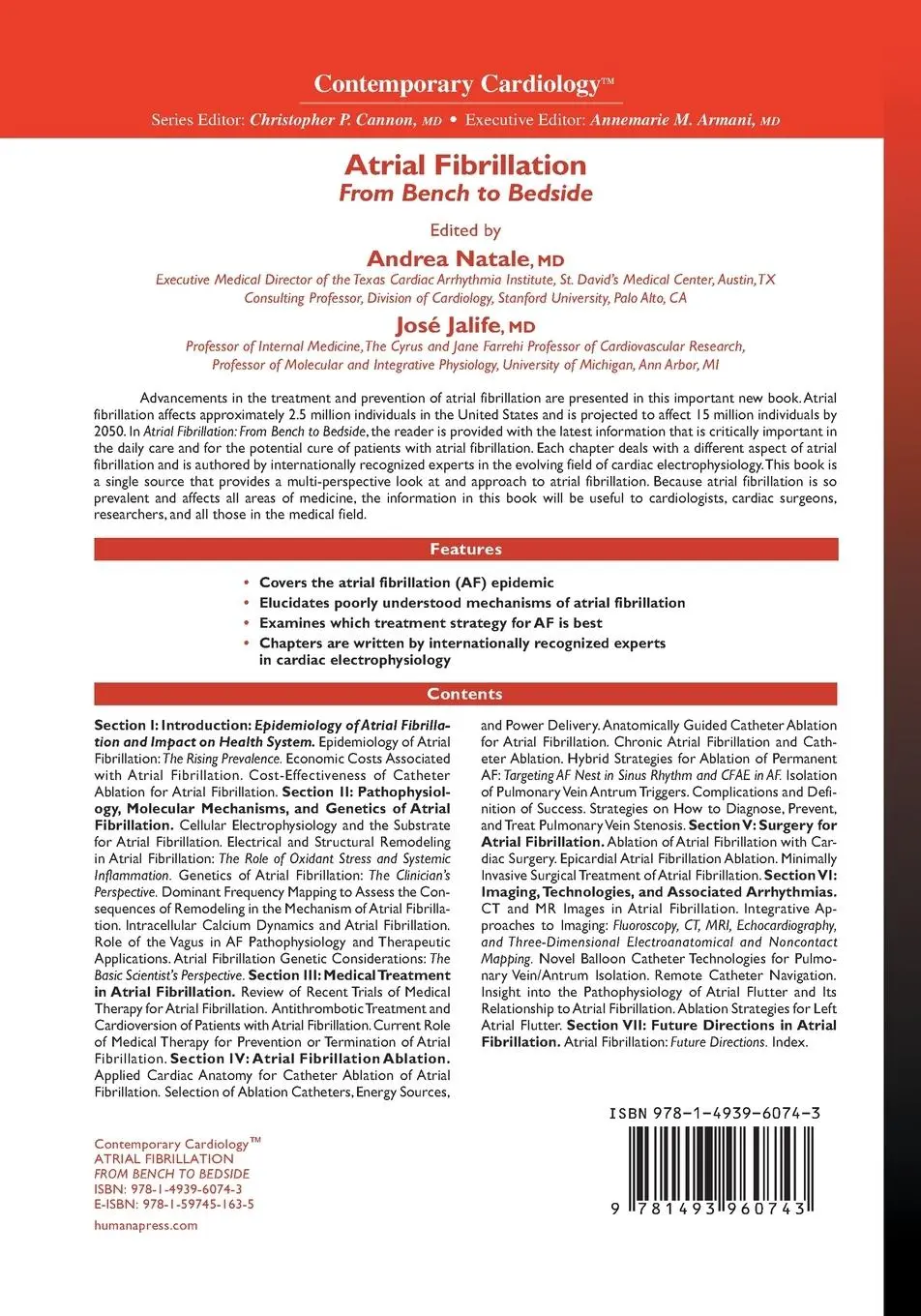 Rückseite: 9781493960743 | Atrial Fibrillation | From Bench to Bedside | Jose Jalife (u. a.)