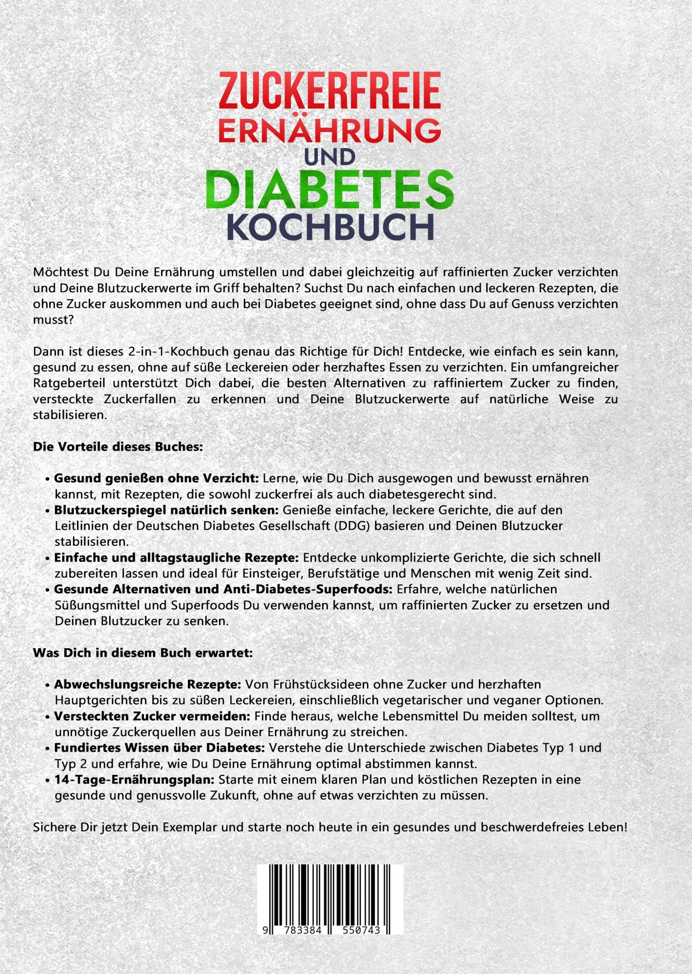 Rückseite: 9783384550743 | Zuckerfreie Ernährung und Diabetes Kochbuch | Lisa Ackermann | Buch