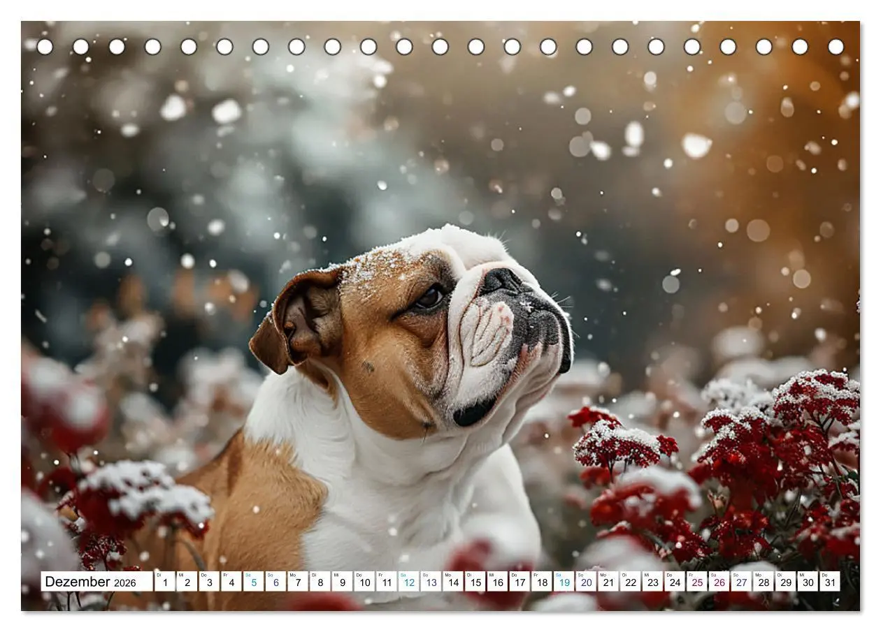 Bild: 9783457430743 | Englische Bulldoggen im Blütenmeer (Tischkalender 2026 DIN A5...