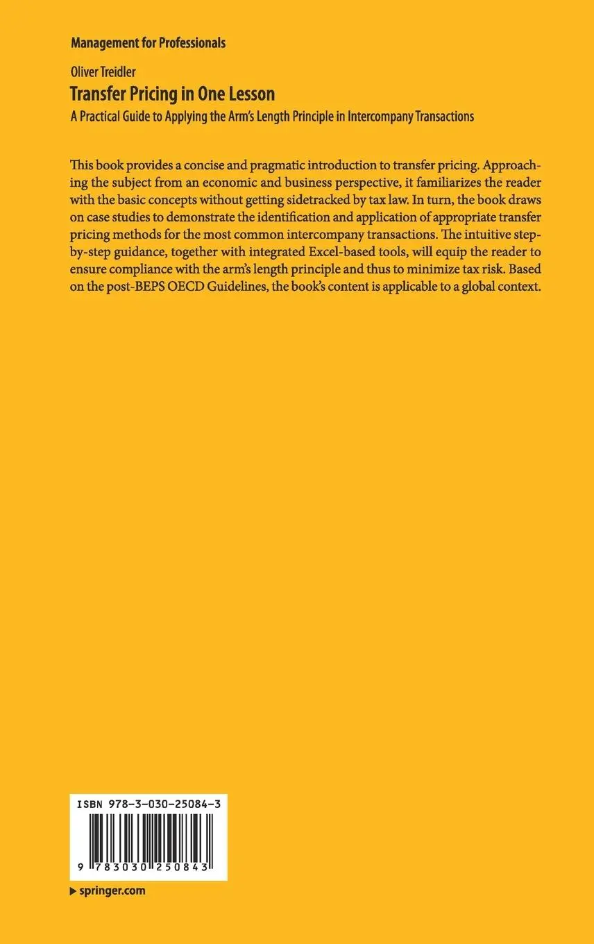 Rückseite: 9783030250843 | Transfer Pricing in One Lesson | Oliver Treidler | Buch | xi | 2019