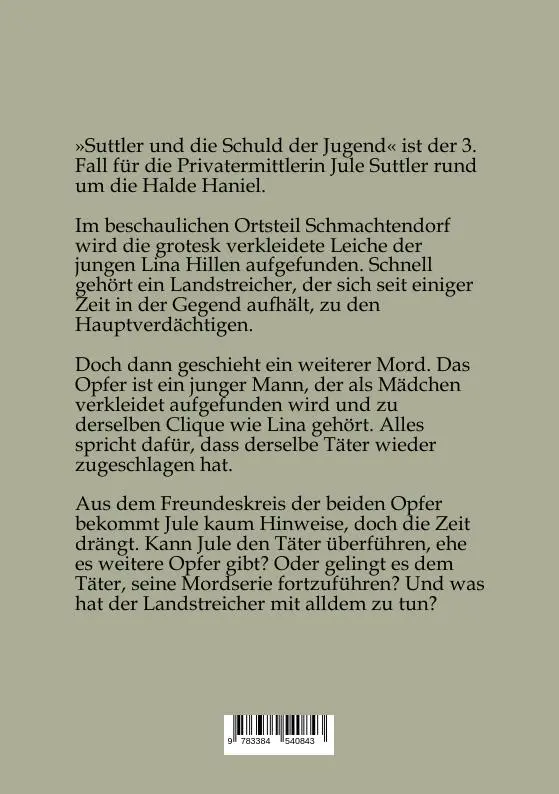 Rückseite: 9783384540843 | Suttler und die Schuld der Jugend | Suttlers dritter Fall | Rievel