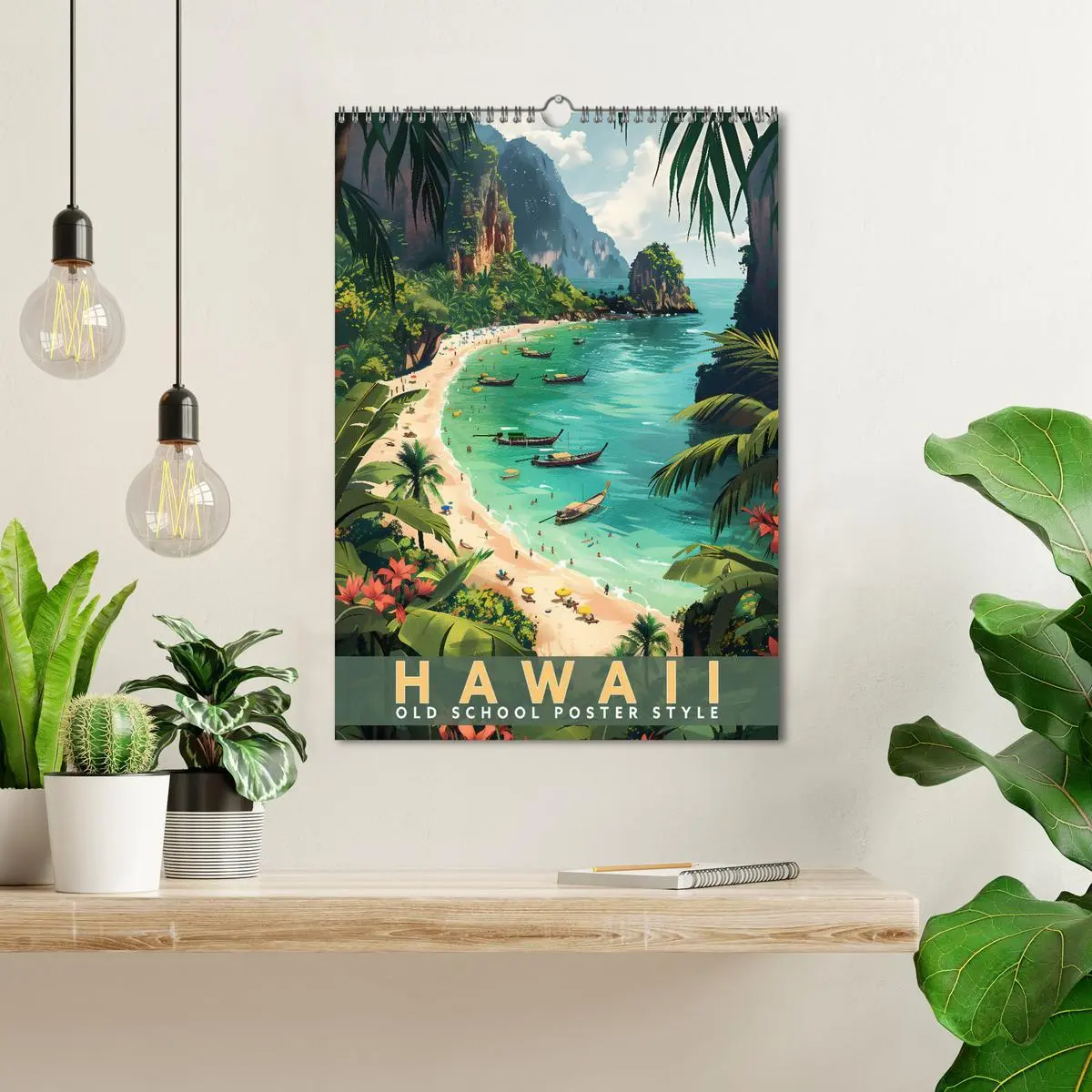Bild: 9783457280843 | Hawaii - Old School Poster Style (Wandkalender 2026 DIN A3 hoch),...