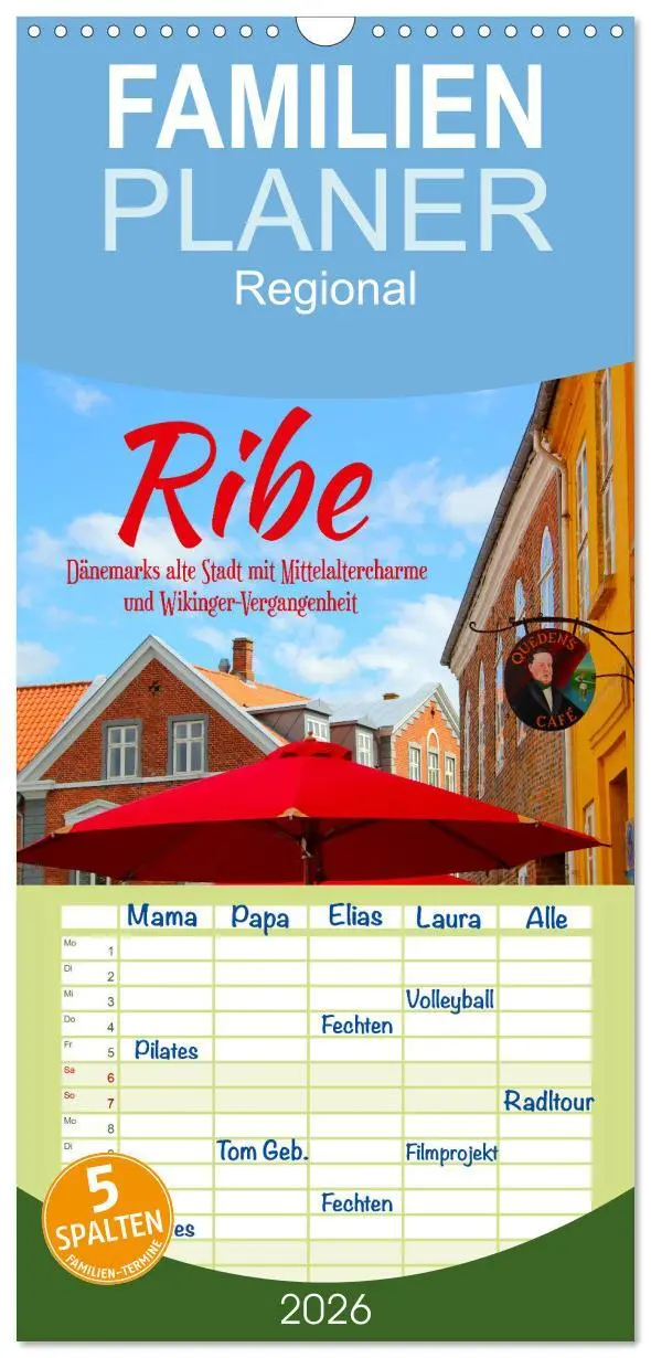 Cover: 9783516510843 | Familienplaner 2026 - Ribe, Dänemarks alte Stadt mit...