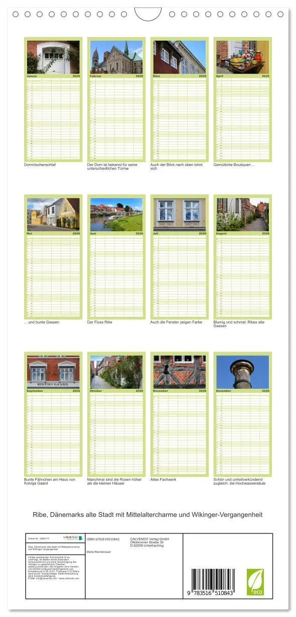 Bild: 9783516510843 | Familienplaner 2026 - Ribe, Dänemarks alte Stadt mit...