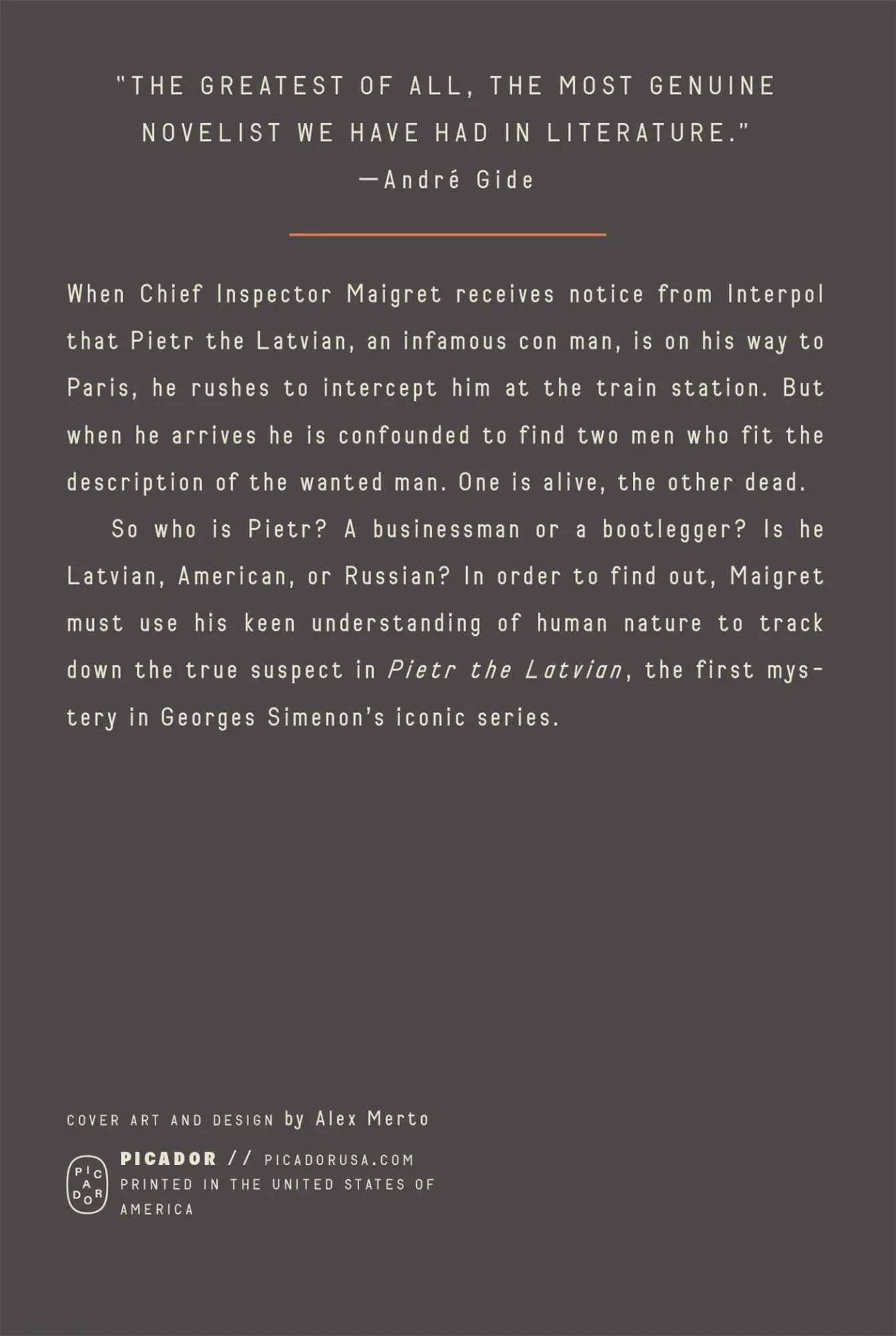 Rückseite: 9781250390943 | Pietr the Latvian (Inspector Maigret) | Georges Simenon | Taschenbuch