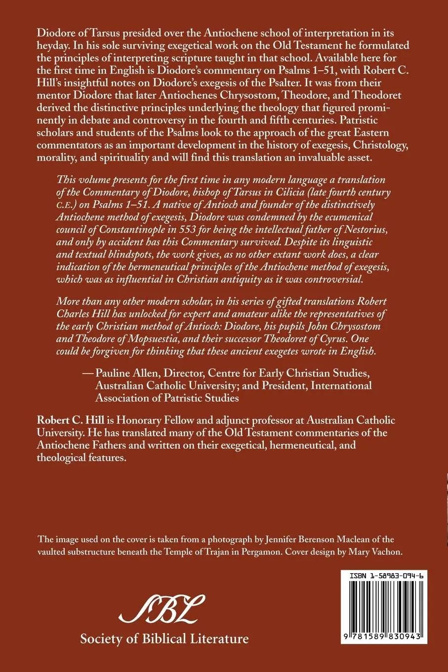 Rückseite: 9781589830943 | Diodore of Tarsus | Commentary on Psalms 1-51 | Diodore | Taschenbuch