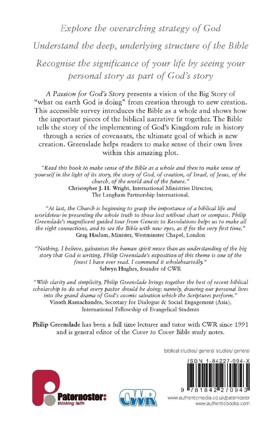 Rückseite: 9781842270943 | A Passion for God's Story | Your Place in God's Strategic Plan | Buch