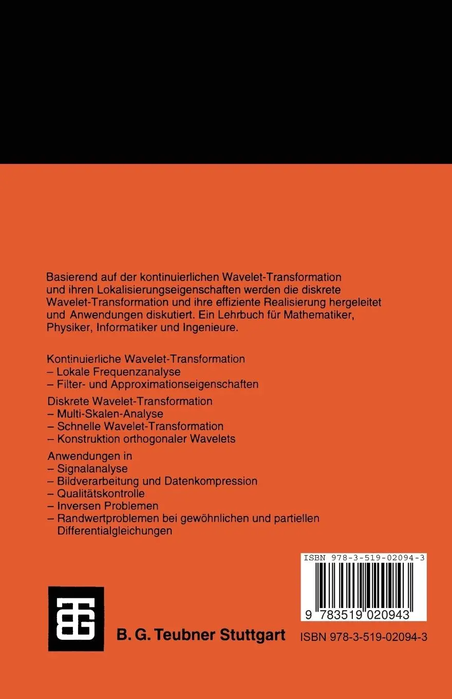 Rückseite: 9783519020943 | Wavelets | Theorie und Anwendungen | Louis (u. a.) | Taschenbuch