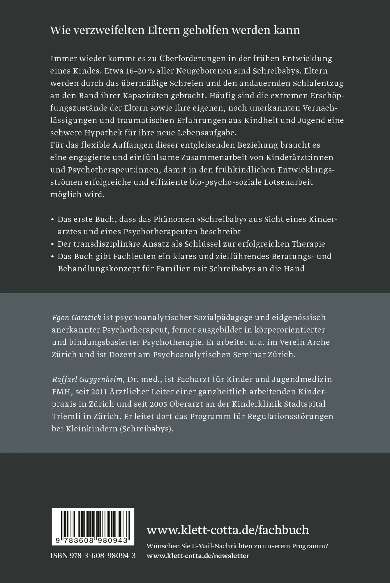 Rückseite: 9783608980943 | Die Schreibaby-Sprechstunde | Egon Garstick (u. a.) | Buch | 176 S.