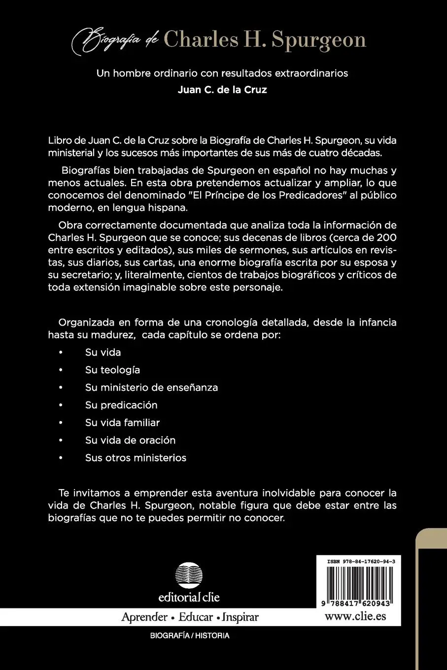 Rückseite: 9788417620943 | Biografía de Charles Spurgeon Softcover Charles Spurgeon's Biography