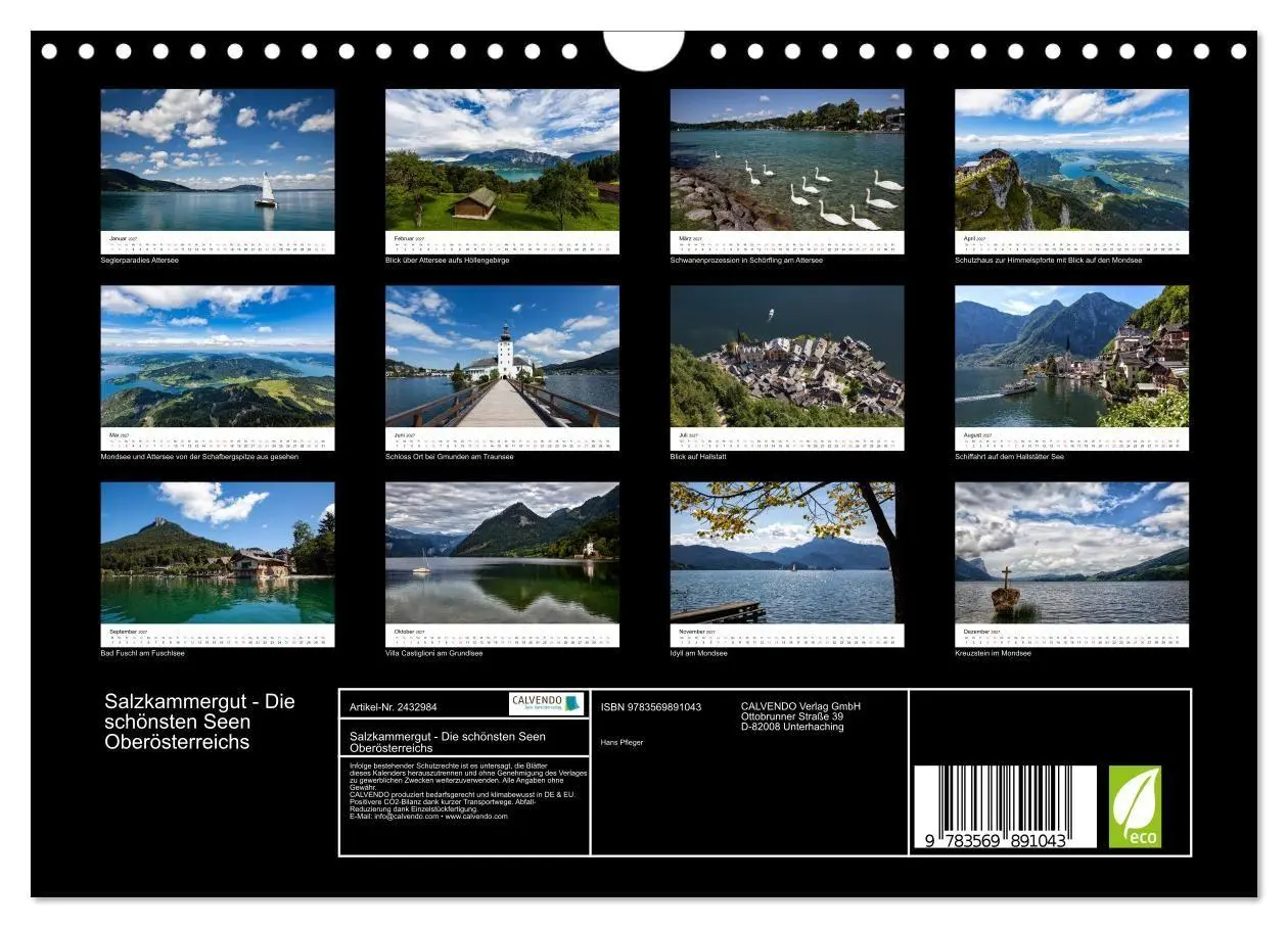 Bild: 9783569891043 | Salzkammergut - Die schönsten Seen Oberösterreichs (Wandkalender...