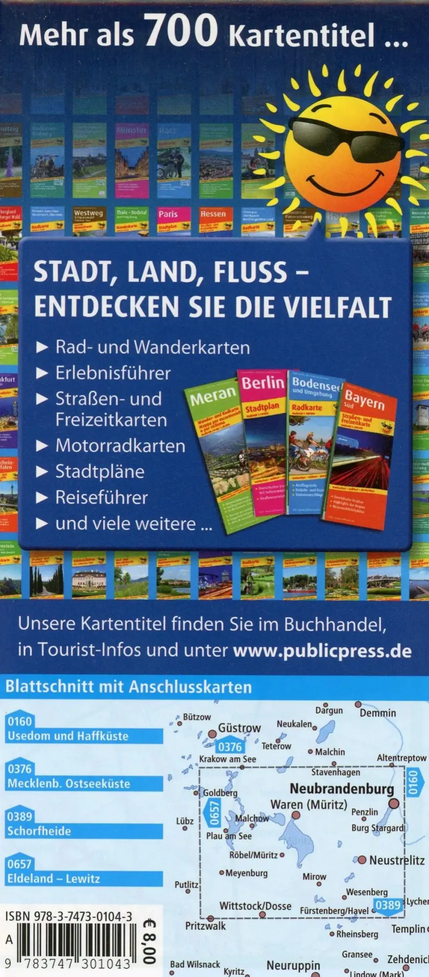 Bild: 9783747301043 | Mecklenburgische Seenplatte 1:100 000 | (Land-)Karte | Radkarte | 2018
