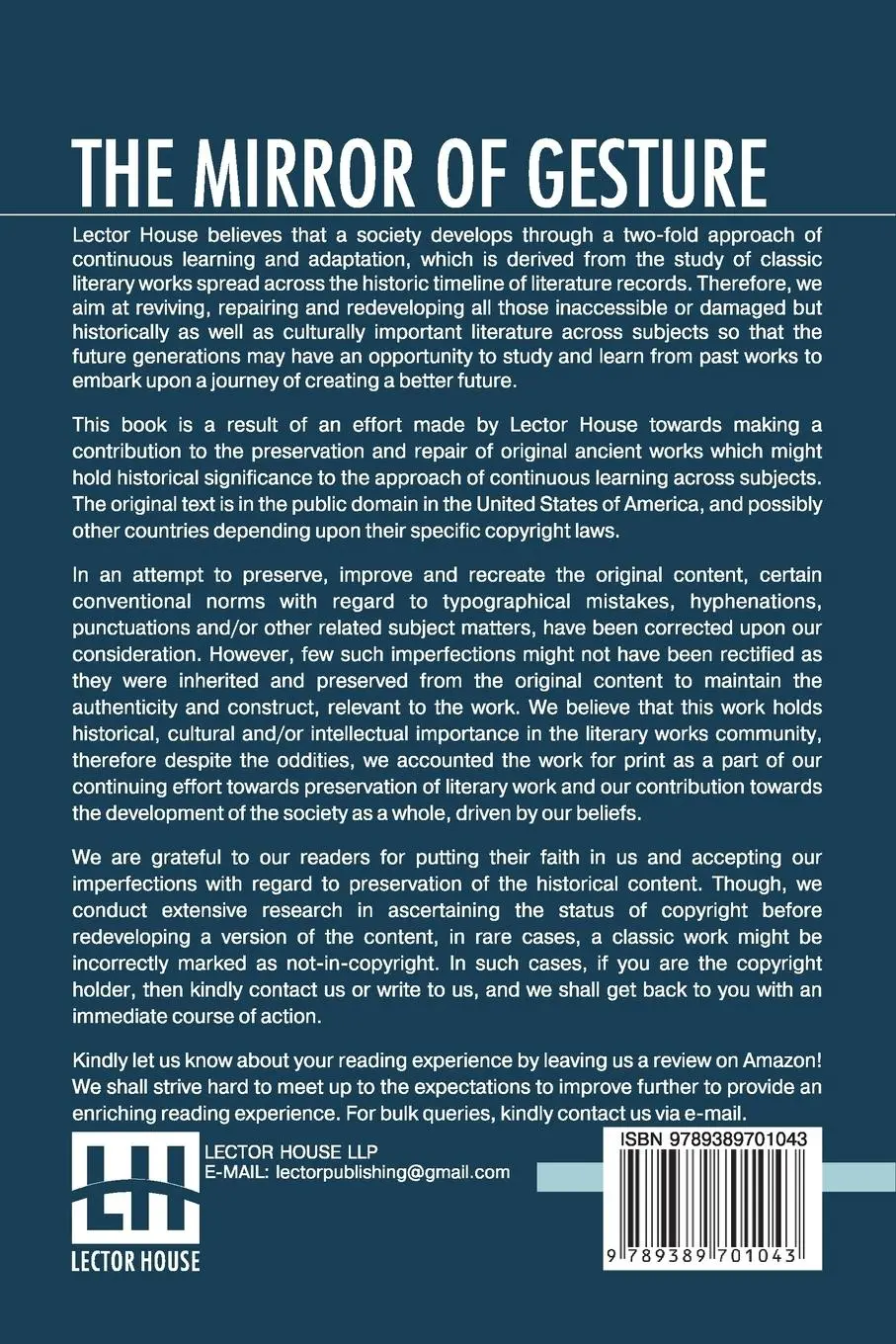 Rückseite: 9789389701043 | The Mirror Of Gesture | Ananda K. Coomaraswamy (u. a.) | Taschenbuch