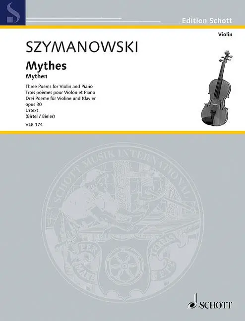 Cover: 9790001191043 | Mythes op. 30 | Three Poems | Karol Szymanowski | Buch | Schott Music