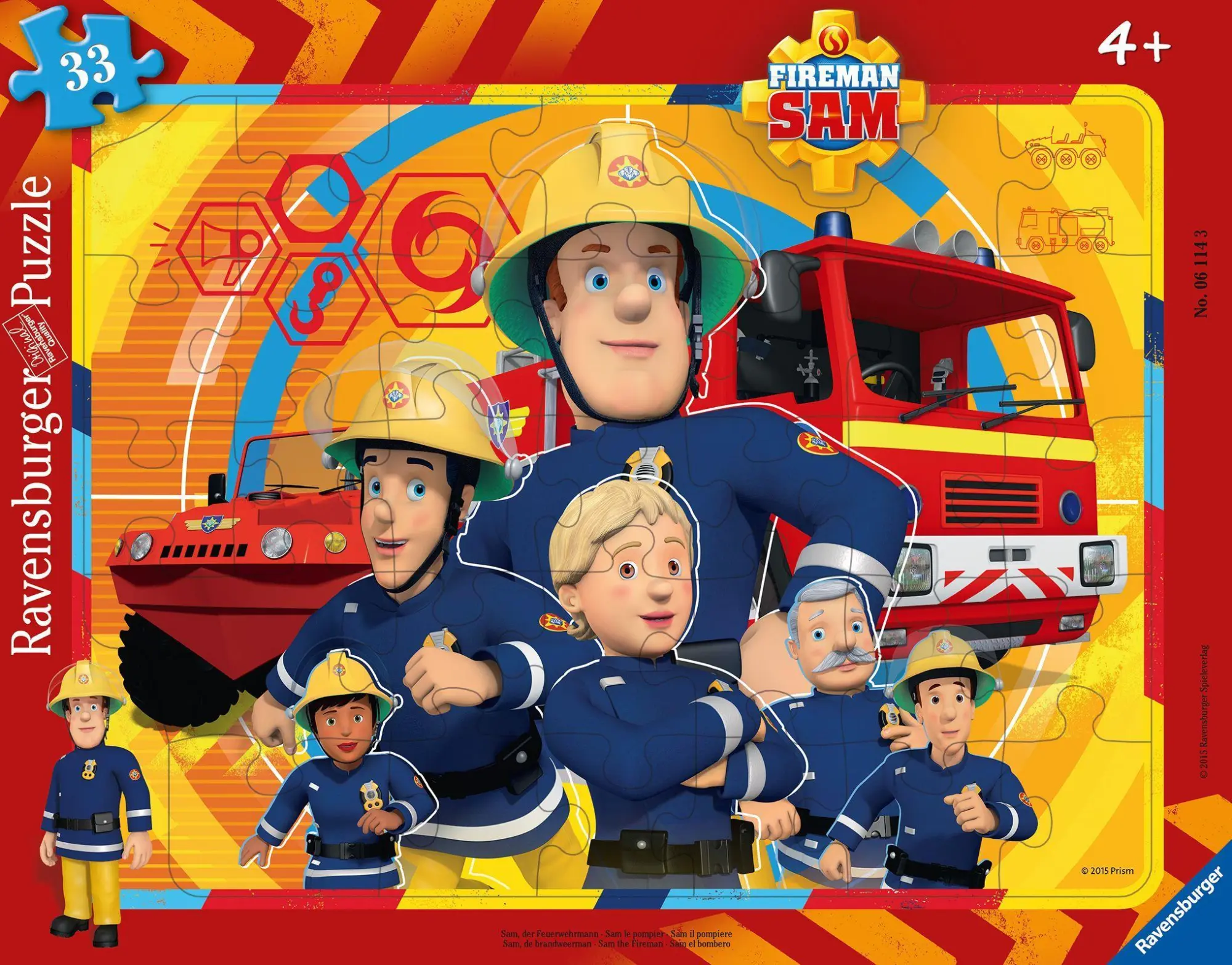 Cover: 4005556061143 | Feuerwehrmann Sam: Sam, der Feuerwehrmann. Rahmenpuzzle 33 Teile