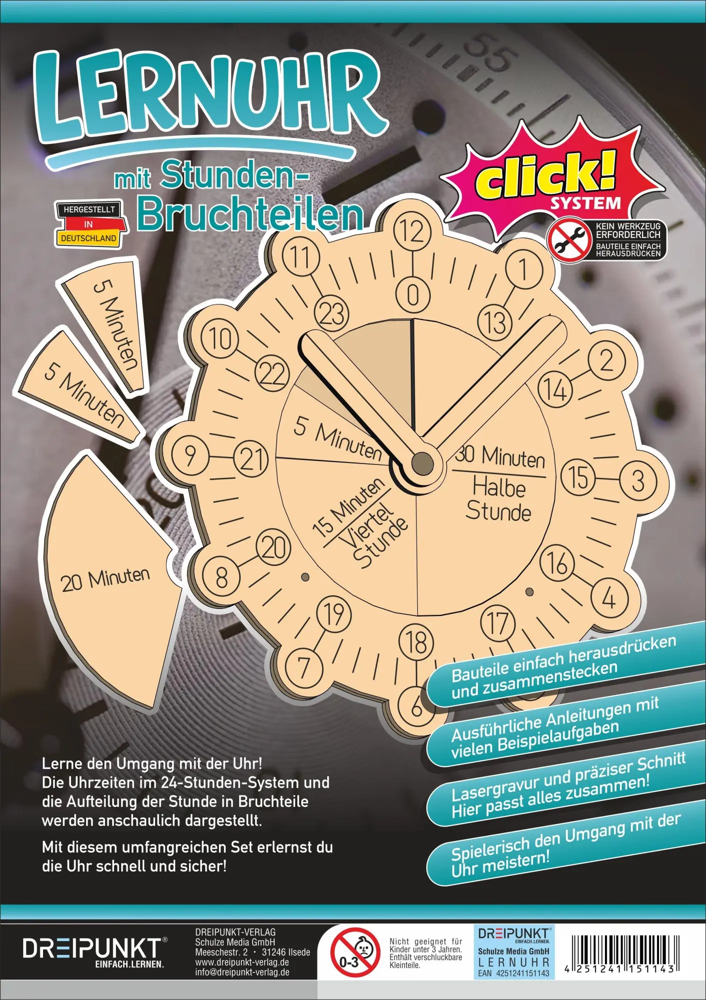 Cover: 4251241151143 | Bausatz Lernuhr mit Stundenbruchteilen | Schulze Media GmbH | Deutsch