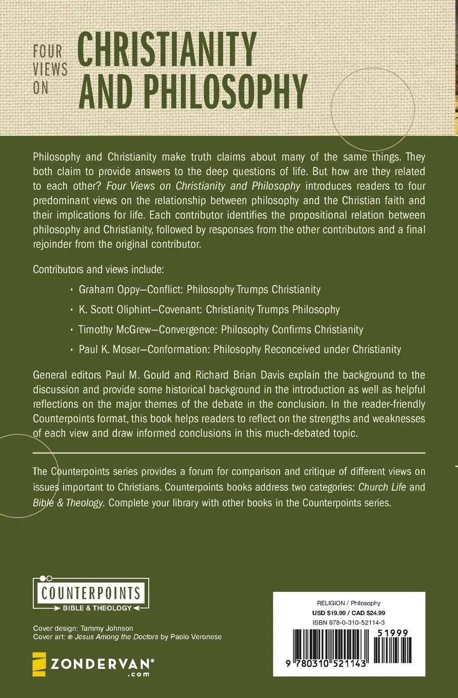 Rückseite: 9780310521143 | Four Views on Christianity and Philosophy | Various | Taschenbuch