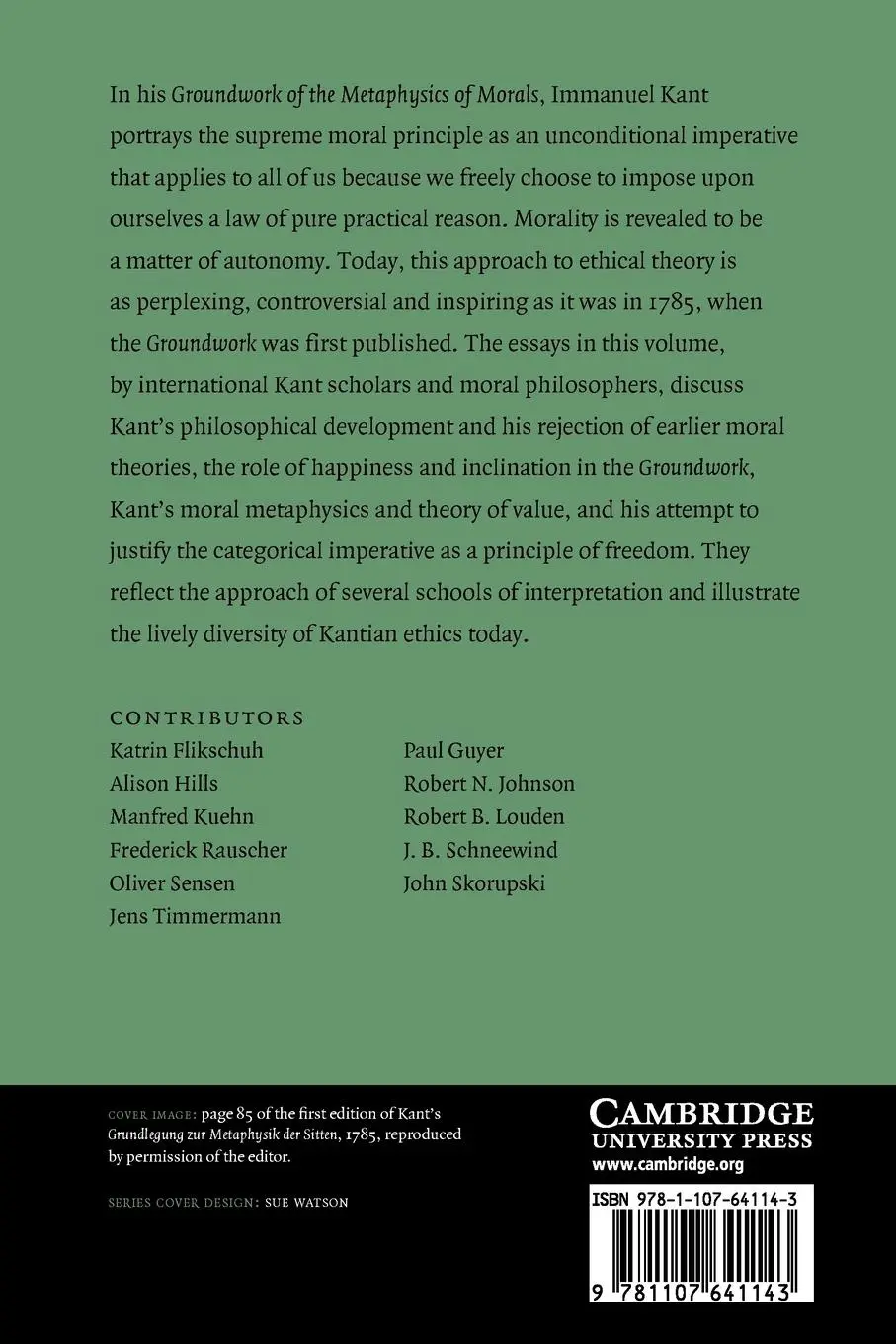 Rückseite: 9781107641143 | Kant's 'Groundwork of the Metaphysics of Morals' | A Critical Guide