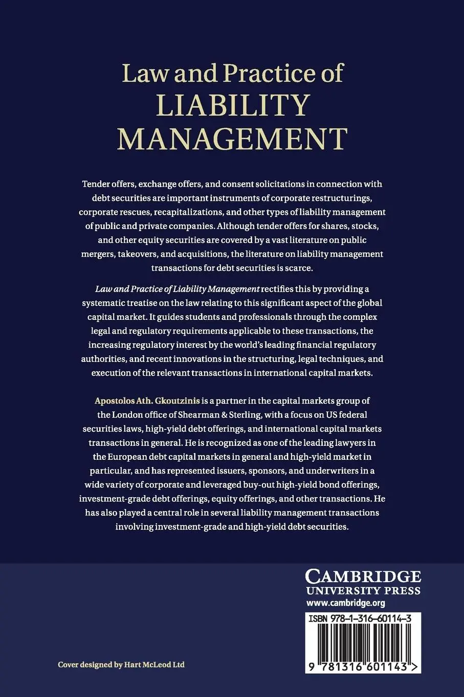 Rückseite: 9781316601143 | Law and Practice of Liability Management | Apostolos Ath. Gkoutzinis