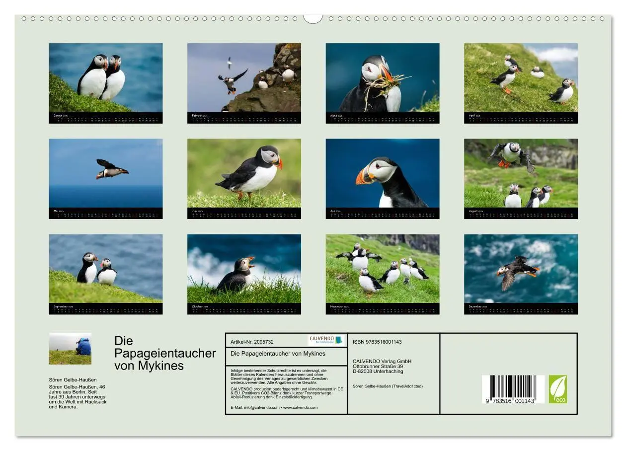 Bild: 9783516001143 | Die Papageientaucher von Mykines (hochwertiger Premium Wandkalender...
