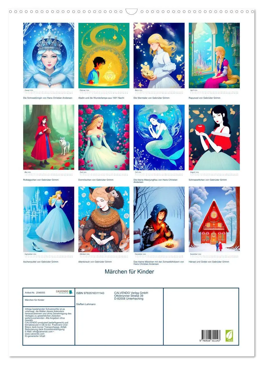Bild: 9783516311143 | Märchen für Kinder (Wandkalender 2026 DIN A2 hoch), CALVENDO...