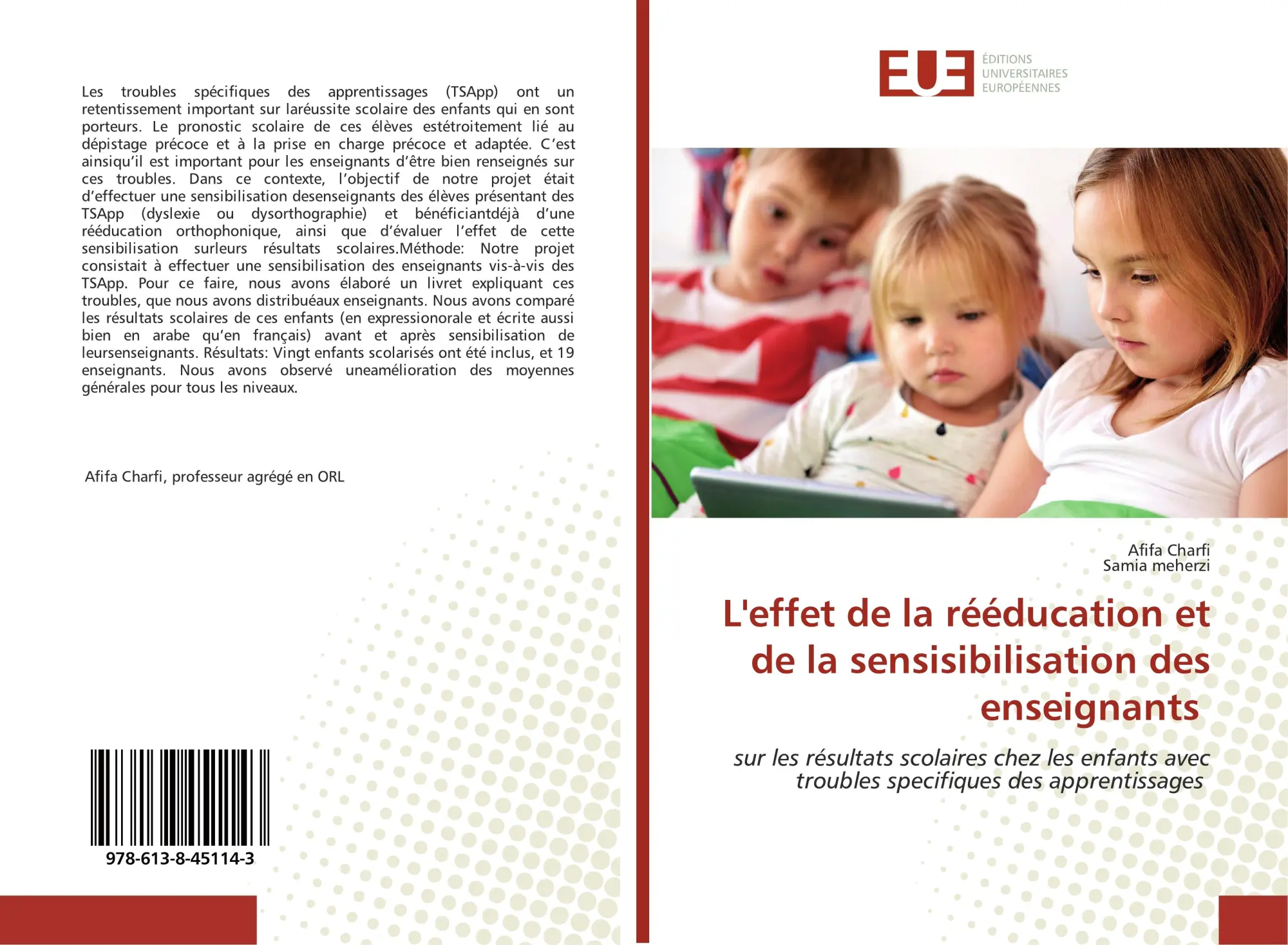 Cover: 9786138451143 | L'effet de la rééducation et de la sensisibilisation des enseignants