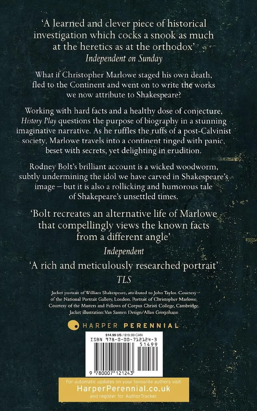 Rückseite: 9780007121243 | History Play | The Lives and After-life of Christopher Marlowe | Bolt