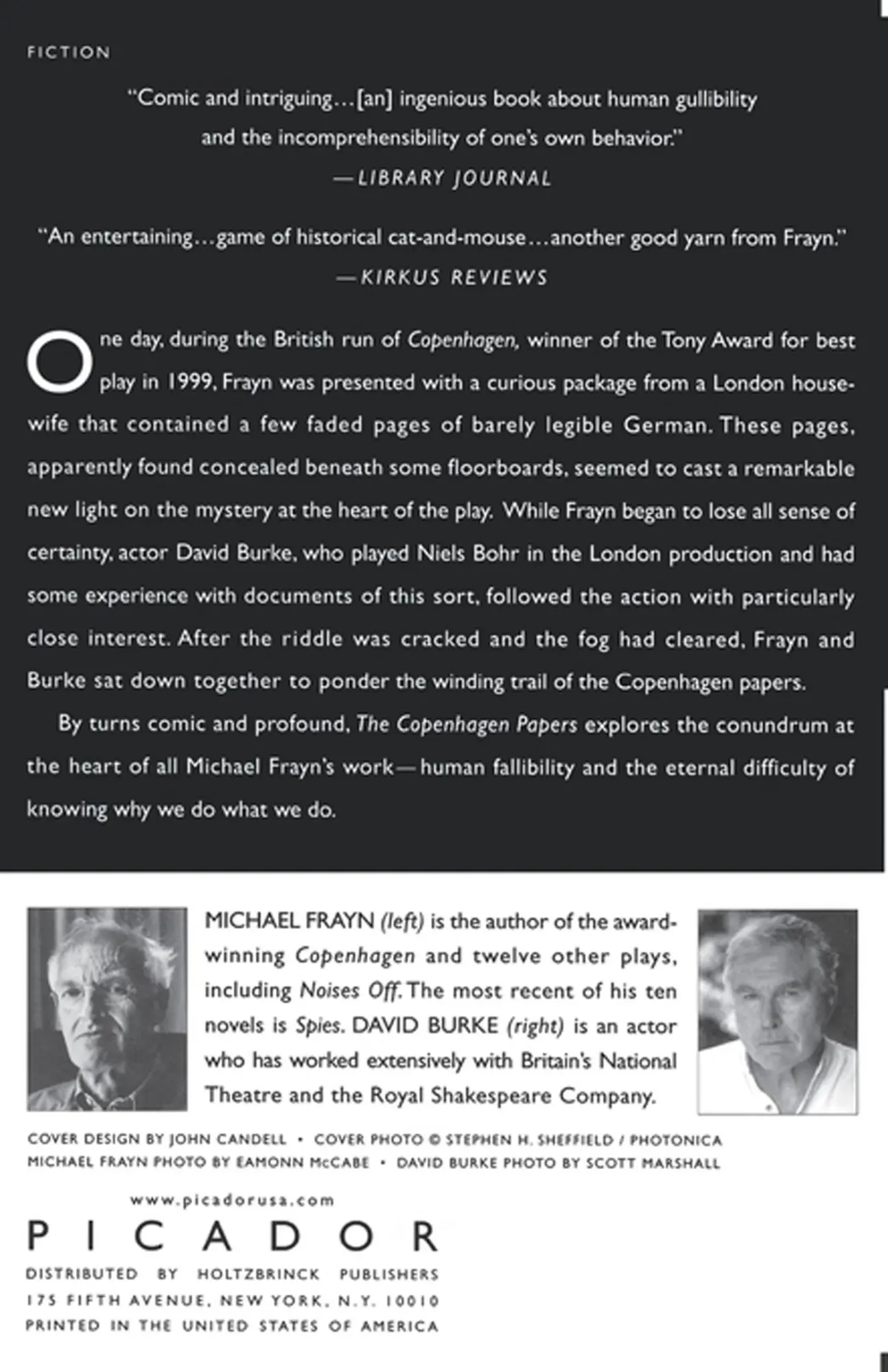 Rückseite: 9780312421243 | The Copenhagen Papers | An Intrigue | Michael Frayn (u. a.) | Buch