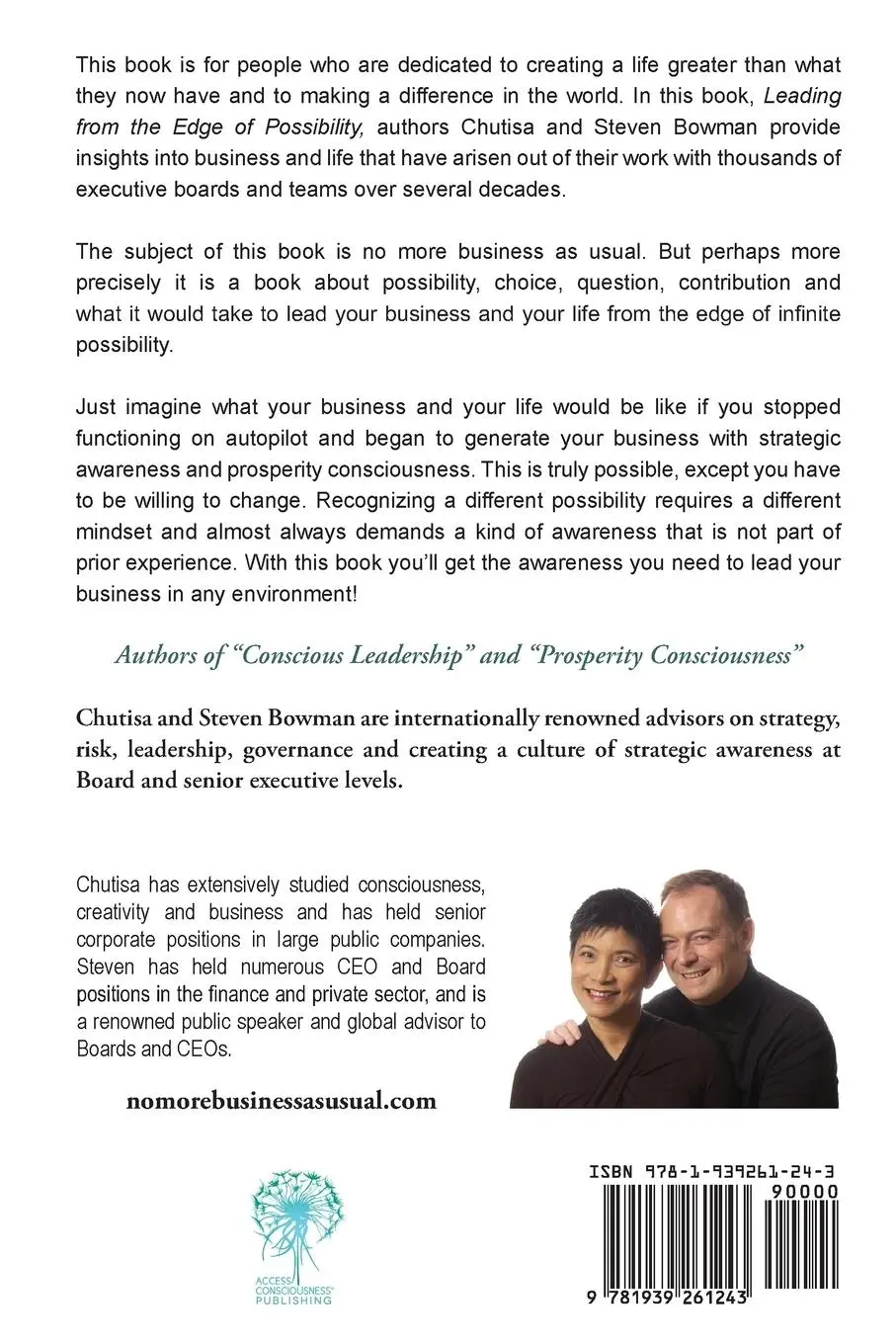 Rückseite: 9781939261243 | Leading from the Edge of Possibility | Chutisa Bowman (u. a.) | Buch