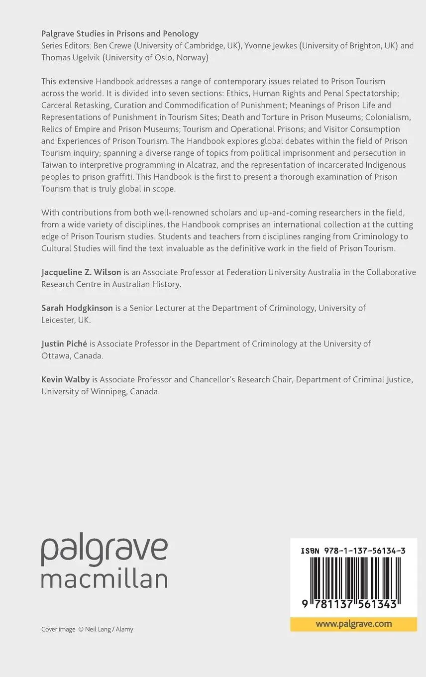 Rückseite: 9781137561343 | The Palgrave Handbook of Prison Tourism | Jacqueline Z. Wilson (u. a.)