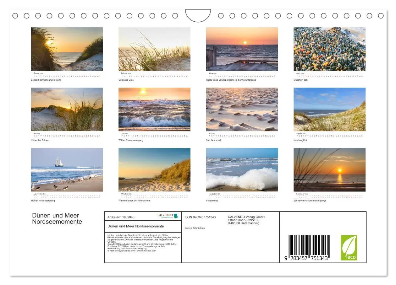 Bild: 9783457751343 | Dünen und Meer Nordseemomente (Wandkalender 2026 DIN A4 quer),...