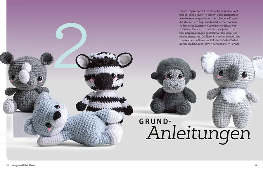 Bild: 9783735871343 | Amigurumi Mix und Match | 5 Körper, 20 Tiere, 100 Möglichkeiten | Buch