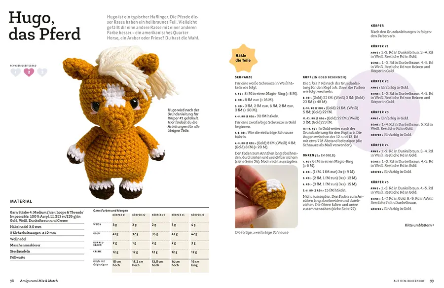 Bild: 9783735871343 | Amigurumi Mix und Match | 5 Körper, 20 Tiere, 100 Möglichkeiten | Buch