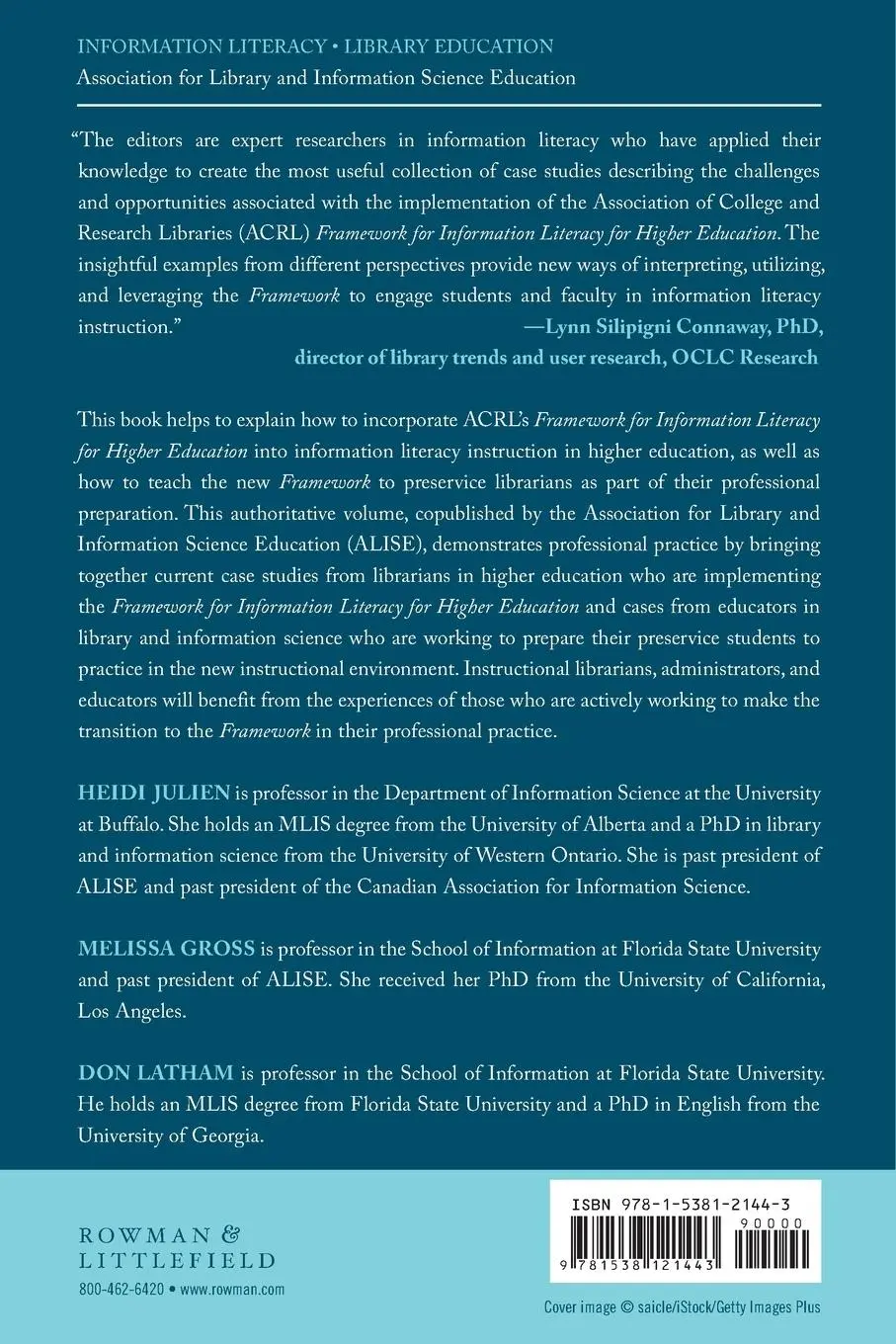 Rückseite: 9781538121443 | Information Literacy Framework | Heidi Julien (u. a.) | Taschenbuch
