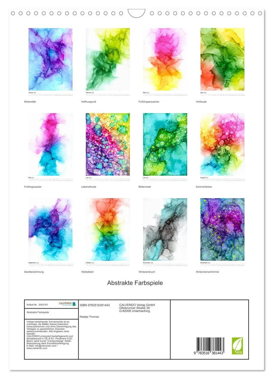 Bild: 9783516381443 | Abstrakte Farbspiele (Wandkalender 2026 DIN A3 hoch), CALVENDO...